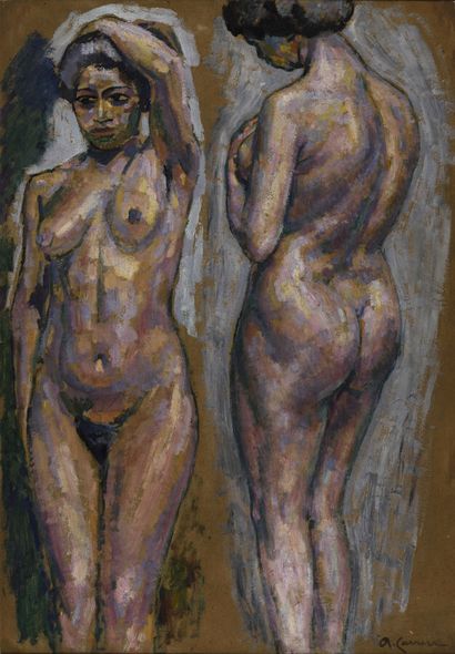 Augustin CARRERA (1878-1952).

Deux nus debout.

Huile...