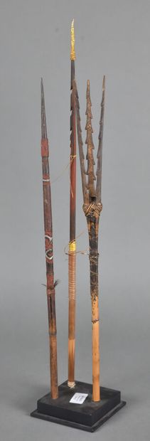 null Ensemble de trois sommets de lances, Archipel du Vanuatu

Bambou, bois, pigments,...
