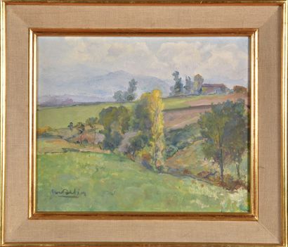  Luc BELIN (1878-1959). 
Paysage d'été. 
Huile sur toile. 
Signé en bas à gauche....