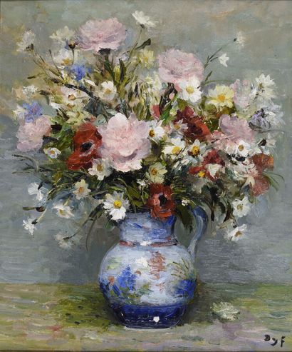 null Marcel DYF (1899-1985).

Bouquet au pichet florentin, 1976.

Huile sur toile.

Signé...