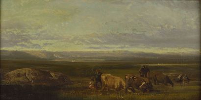null Paul CAMOIN (1879-1965).

Bergers et leur troupeau dans la plaine.

Huile sur...