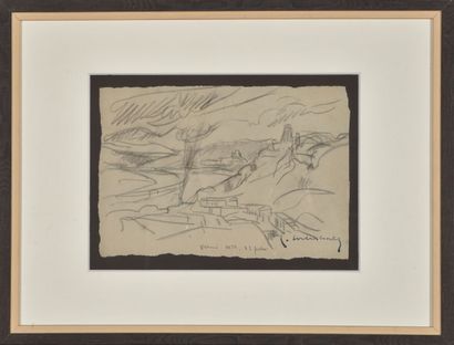 null Pierre COMBET-DESCOMBES (1885-1966).

Paysage, 1932.

Fusain sur papier gris.

Cachet...