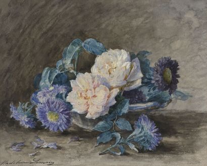 null Madeleine LEMAIRE (1845-1928).

Fleurs épanouies dans un plat.

Aquarelle sur...