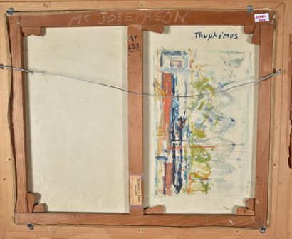  Jacques TRUPHEMUS (1922-2017). 
Bateaux de pêche à quai, 1960 ( ?). 
Huile sur toile....
