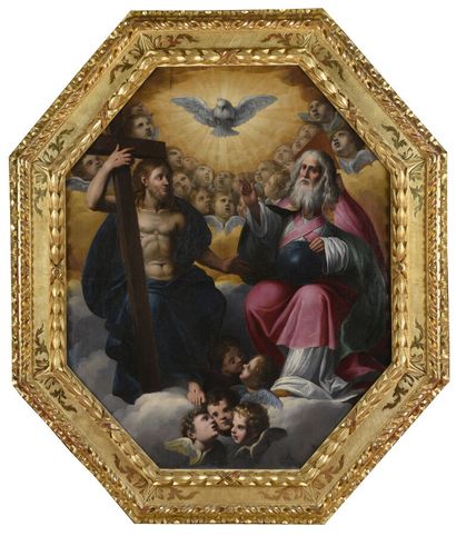  ECOLE ITALIENNE Première Moitié du XVIIe siècle 
La Sainte Trinité 
Huile sur toile...