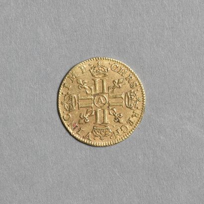 null LOUIS XIII (1610-1643) DEMI LOUIS D OR 1641 PARIS mëche longue, 3gr32, G 57,...