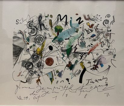 null Jean TINGUELY (1925-1991).

Hommage à Shimizu, 1981.

Lithographie en couleurs.

Signé...