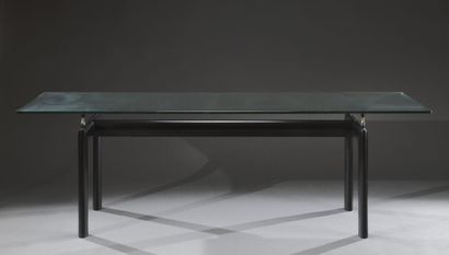 null Table LC6 Le Corbusier, Jeanneret et Perriand, édition Cassina, plateau de verre...