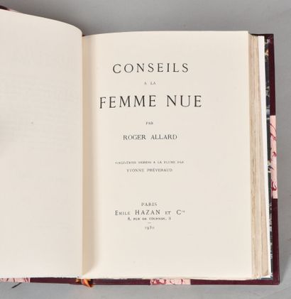 null ALLARD Roger. CONSEILS A LA FEMME NUE. PARIS, HAZAND & Cie, 1930. Un volume,...