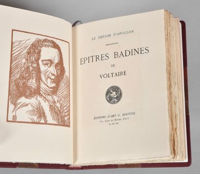 null VOLTAIRE. ÉPITRES BADINES. PARIS, ÉDITIONS D'ART BOUTITIE, 1921. Un volume,...