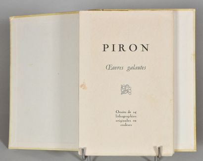 null PIRON Alexis OEUVRES GALANTES. s. l., s. n., s. d. (vers 1940). Un volume, in-8,...
