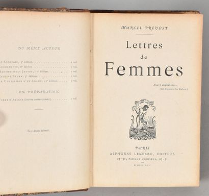 null PRÉVOST Marcel. LETTRES DE FEMMES. PARIS, LEMERRE, 1892. Un volume, in-12, demi-reliure...