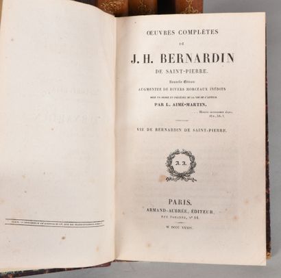 null BERNARDIN DE SAINT - PIERRE. OEUVRES COMPLÈTES. PARIS, ARMAND - AUBRÉE, 1834....