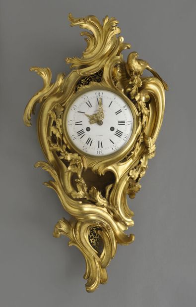 null Important gilt bronze wall-mounted cartel in the rocaille style, decorated with...