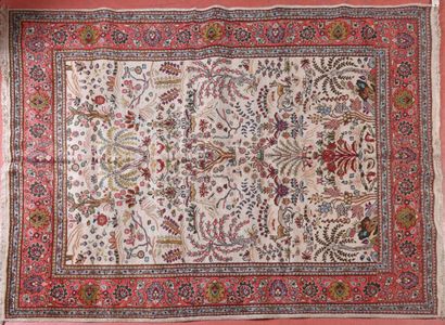TAPIS PERSE TABRIZ CHAINE TRAME COTON VELOURS...
