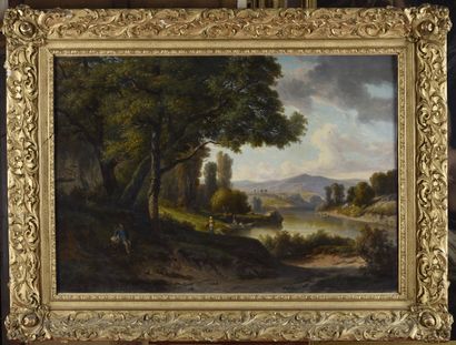 Nicolas Victor FONVILLE (1805-1856). 
Paysage...