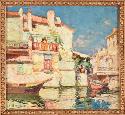 Emile BEAUSSIER (1874-1944). 
Canal à Martigues....