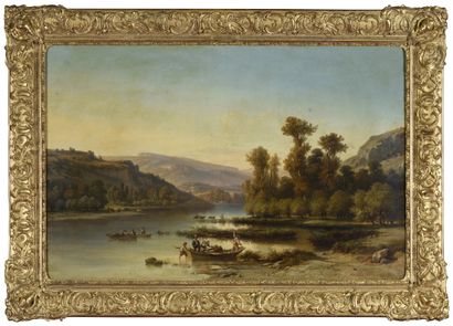 null Nicolas FONVILLE (1805-1856).

Paysage animé près d'un gué, 1853.

Huile sur...