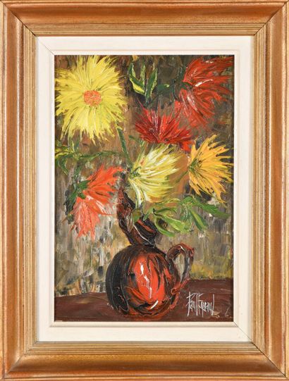null Paul EYRAUT (XXth century).

Flowers in a pitcher.

Oil on canvas.

Signed lower...