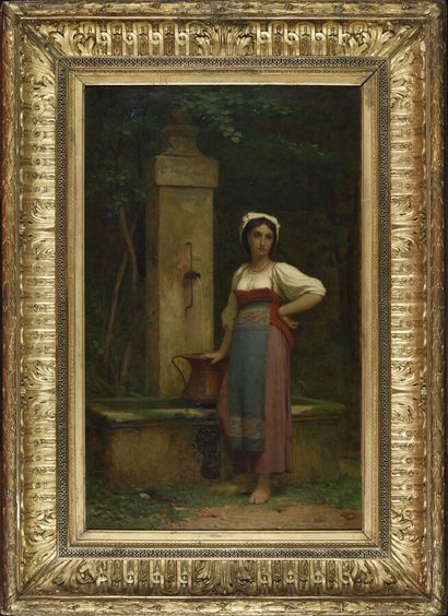 null Pierre François BOUCHARD (1831-1889).

Italienne à la fontaine.

Huile sur toile.

Signé...