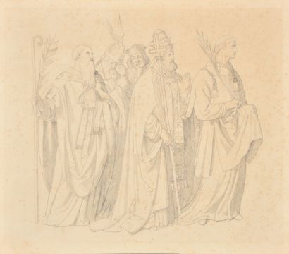 null In the taste of Victor Orsel (1795-1850).

Procession of martyred saints.

Graphite...