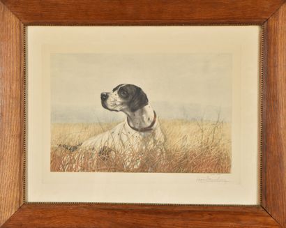 Léon DANCHIN (1887 - 1938) 
Hunting dog 
Etching...