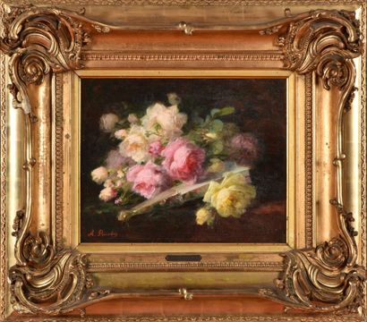 André PERRACHON (1827-1909). 
Jeté de roses...