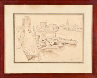 null Barbey Valdo Louis said Louis VALDO-BARBEY (1883-1965).

The port of La Rochelle.

Graphite...