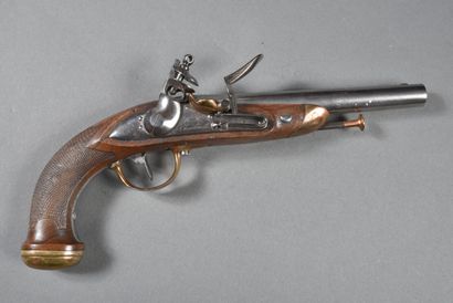 null Pistol of officer mod.1816, with flint, lock "M.RLE DE CHARLEVILLE", punch letter...