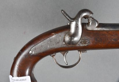 null Pistol of Gendarmerie 1842, lock " MRE.NLE. DE MUTZIG" stamped letter "K crowned",...