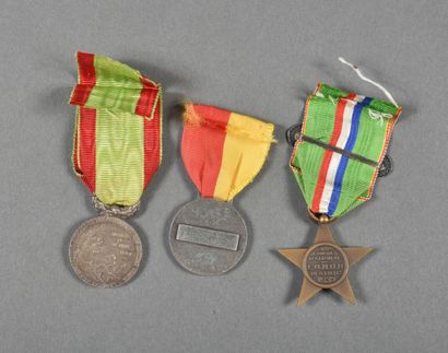 null France. Maroc. Médailles du BURNOU, UNOR 1935, LYAUTEY, lot de 3.
