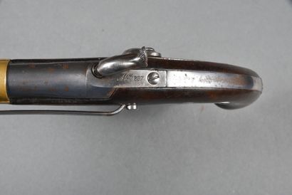 null Marine pistol 1837, 2nd modification with stock flange, lock "MRE R. DE CHATELLERAULT"...