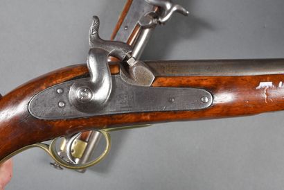 null Pair of English Indies Company pistols, with lateral percussion (one lock is...
