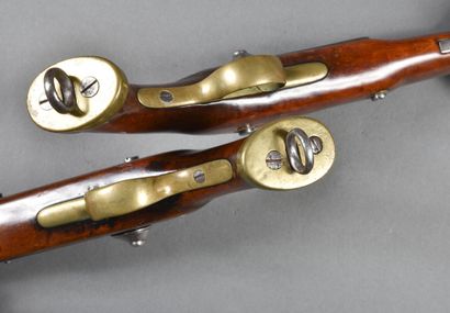 null Pair of English Indies Company pistols, with lateral percussion (one lock is...