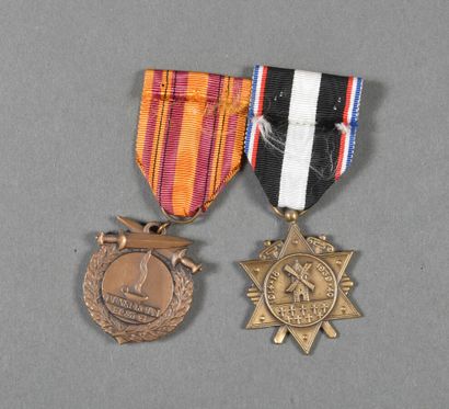 null France. Médaille de DUNKERQUE et du CHEMIN des DAMES/AISNE, lot de 2.