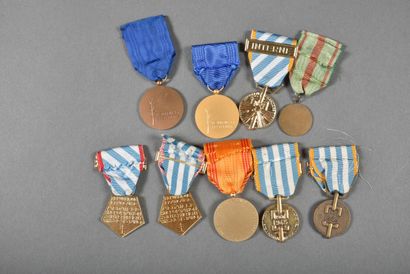 null France. Médailles des DEPORTES, INTERNES, REFRACTAIRES et divers, lot de 9.