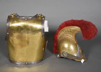 null Ensemble de CARABINIER, mod.1825, casque, cuirasse aux armes de France, plastron...