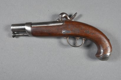 null Pistol of Gendarmerie 1842, lock " MRE.NLE. DE MUTZIG" stamped letter "K crowned",...