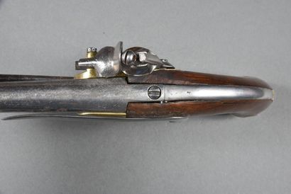 null Cavalry pistol 1777 flintlock, with chest "ST EIENNE. 1728" stamped letter "L...