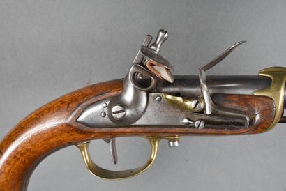 null Pistolet de Bord de Marine 1779 du 2°type, lock without marking, barrel (18,8cm)...
