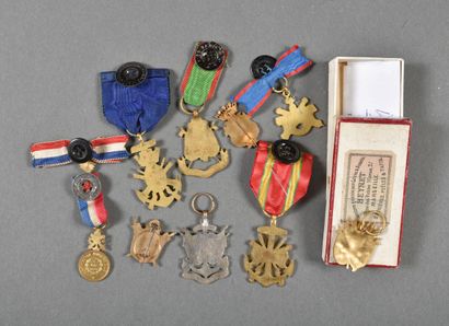 null France. Médailles de SOCIETES d'ANCIENS COMBATTANTS, lot de 10.