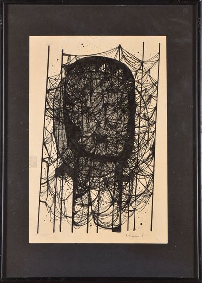 null Rose PAPASIAN (1935-1987).

Figure, 1963.

Encre sur papier vélin.

Signé et...
