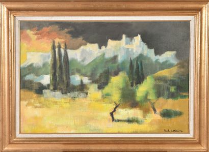 null Paul Georges Klein (1909-1994).

Paysage aux cyprès.

Huile sur toile.

Signé...