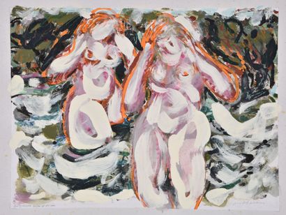 Eric VAUTHERIN (1927-2017). 
Baigneuses roses...