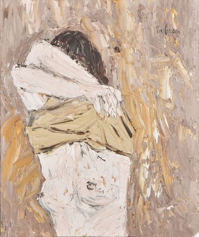 null Gérard VOULOUZAN (né en 1944).

Femme qui se déshabille, 2007.

Huile sur panneau.

Signé...