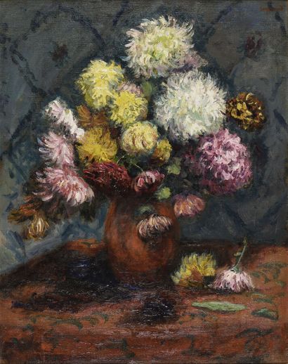 René SEYSSAUD (1867-1952). 
Vase de fleurs....