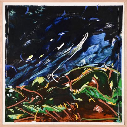  Mario SCHIFANO (1934-1998). 
Notturno. 
Sérigraphie en couleurs sur papier. 
Signé...