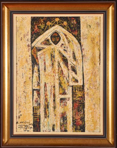 null Abdel-Wahab MORSI (Né en 1931).

Personnage, 1965-1970.

Huile sur carton.

Signé...