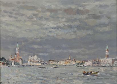 null Jean RIGAUD (1912-1999).

Venise canal San Marco, 1991.

Huile sur toile.

Signé...