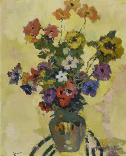 Pierre GRISOT (1911-1995). 
Grand bouquet....